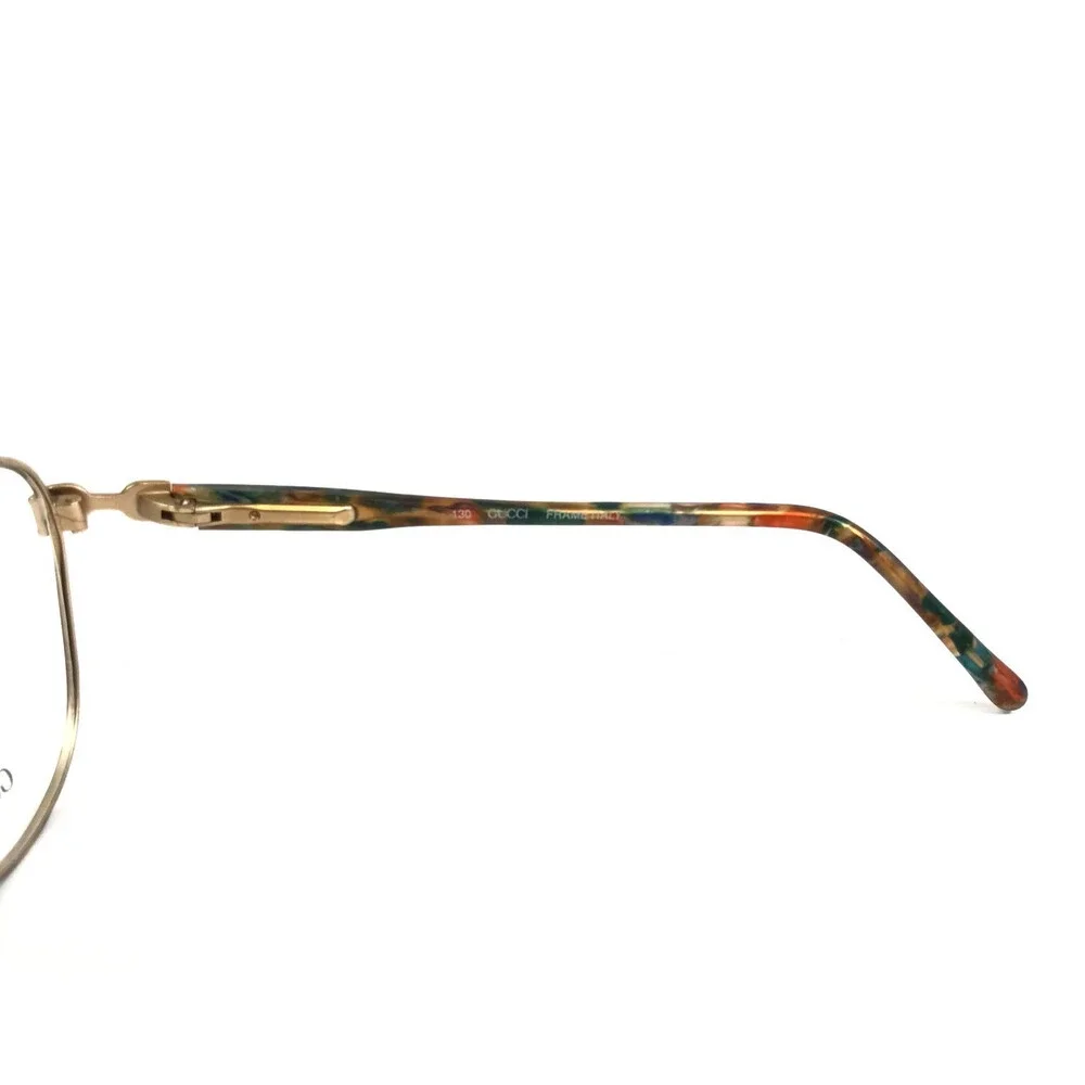 Vintage Gucci Eyeglasses Frames GG2366 LT8 Brown Green Gold Horsebit 53-16-130